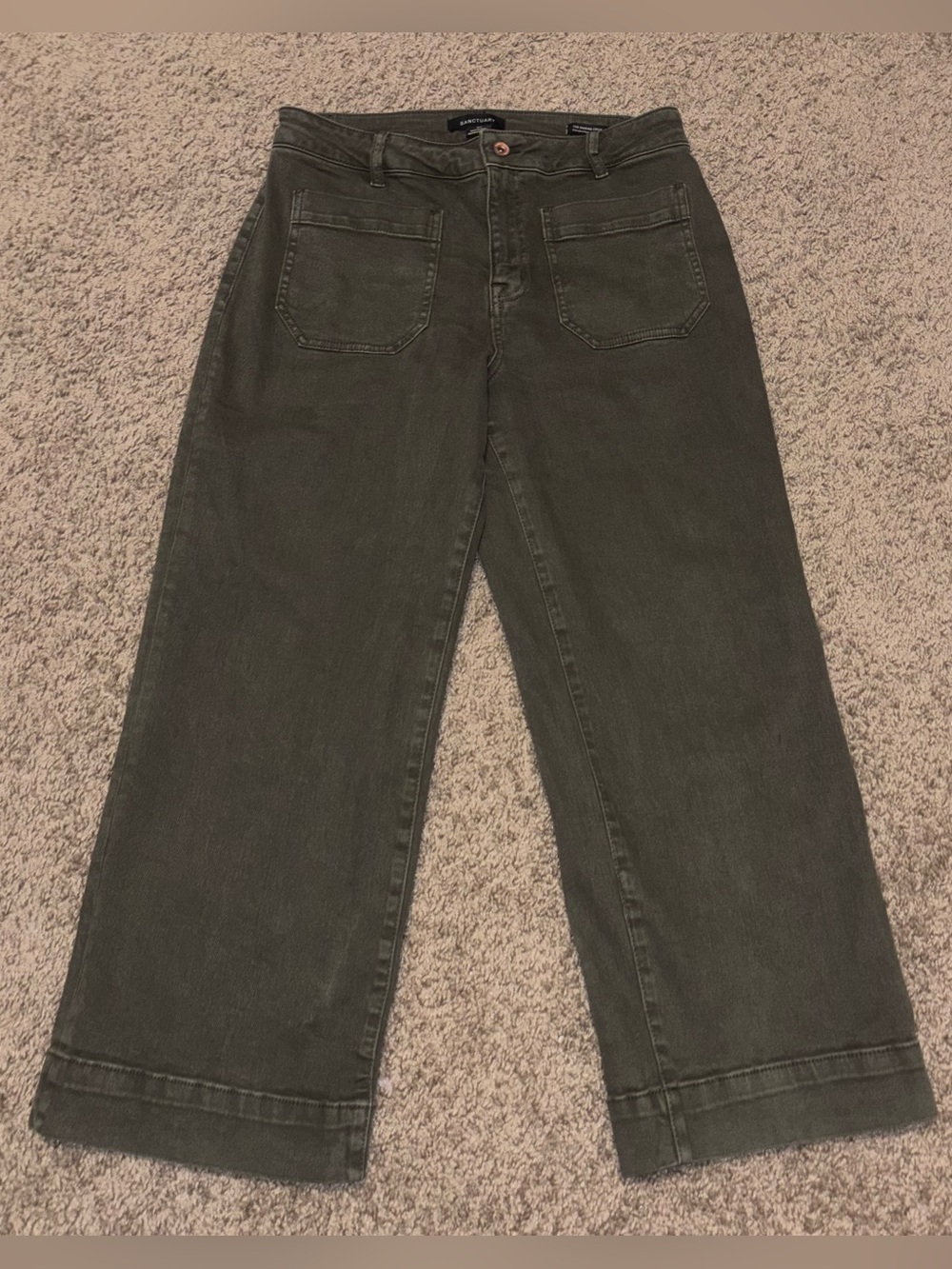 Sanctuary The Marine Crop Standard Rise Wide Leg Size 30